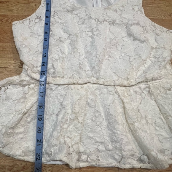Worthington Lace Peplum Blouse - Cream - Picture 3 of 7
